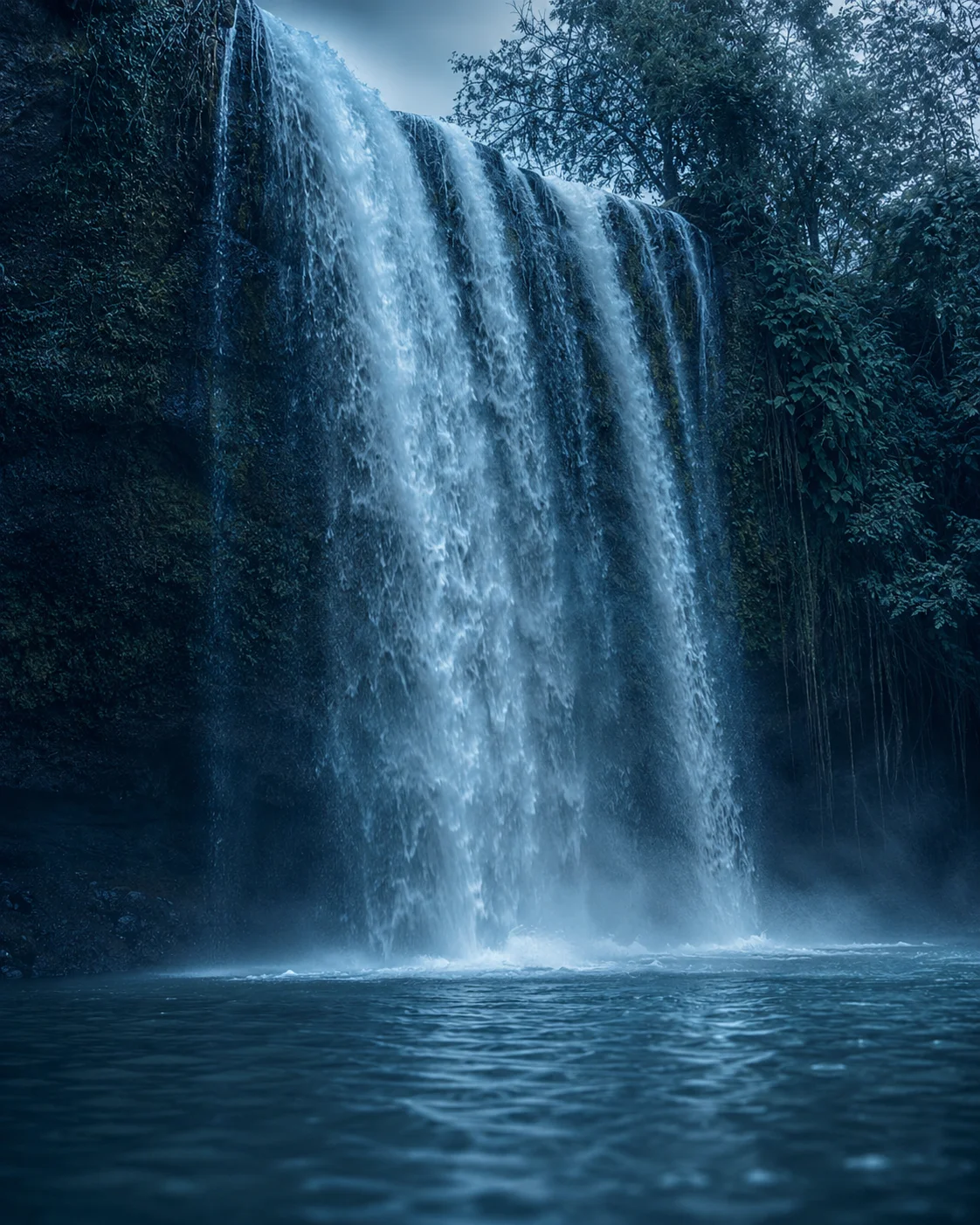 Cascada baja cayendo